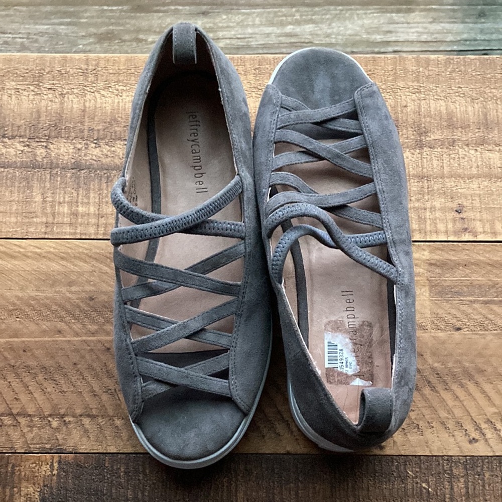 Jeffrey Campbell Gray Suede Casual Platform Shoes, 6.5. NEW.